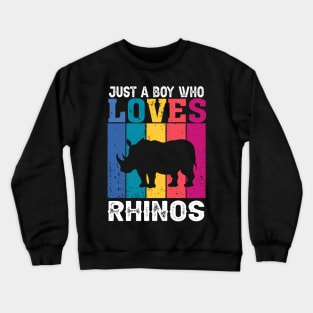 Just A Boy Who Loves Rhinos, Tee Talk Triumph Extravaganza Crewneck Sweatshirt